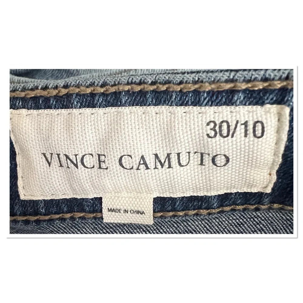 Vince Camuto Denim Ladies Jeans Sz 30/10 Red Piping Cotton Blend